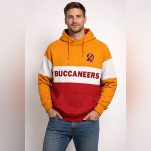 Tampa Bay Buccaneers Throwback Colorblocked Pullover Hoodie - Large